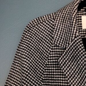 H&M Premium - XS Oversized Women's Black & White Houndstooth Coat